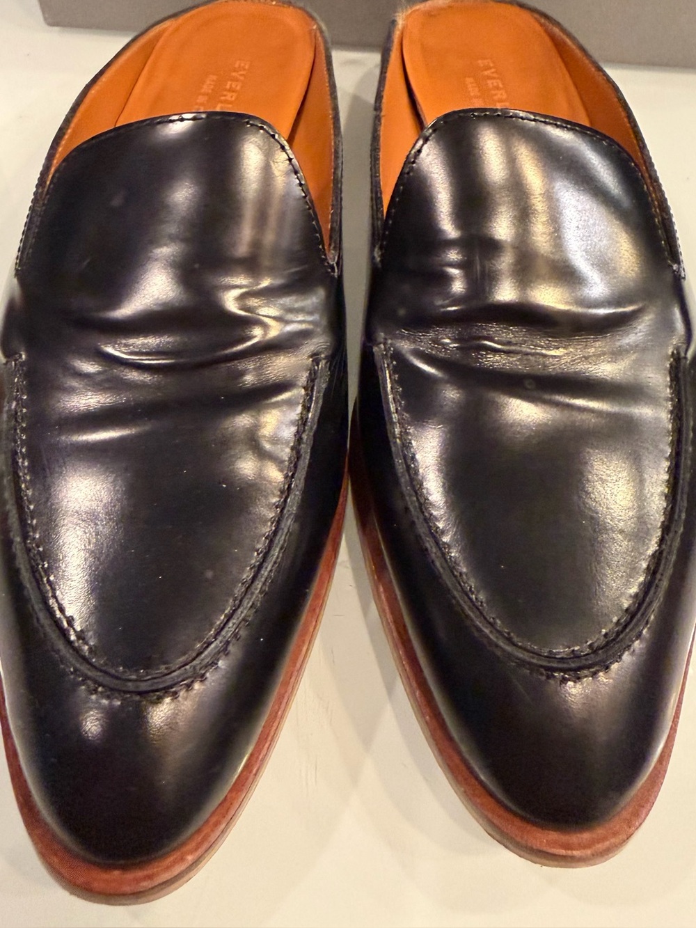 Everlane Black Leather Loafer Mule Women’s Shoes